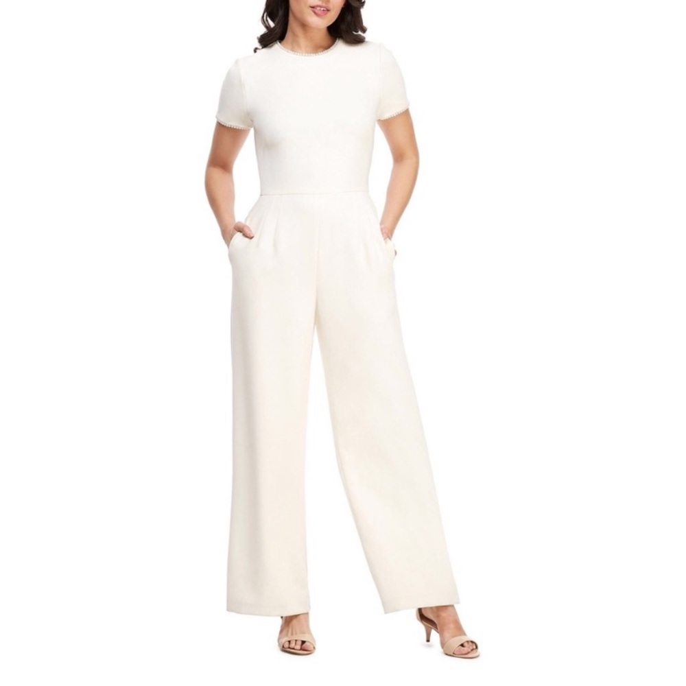 Gal Meets Glam Nadia Cream Pearl Jumpsuit 2